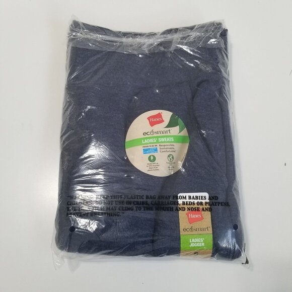 NWT Hanes EcoSmart Women's Fleece Joggers, 29" Size S‎ Color Navy Heather - Picture 7 of 10